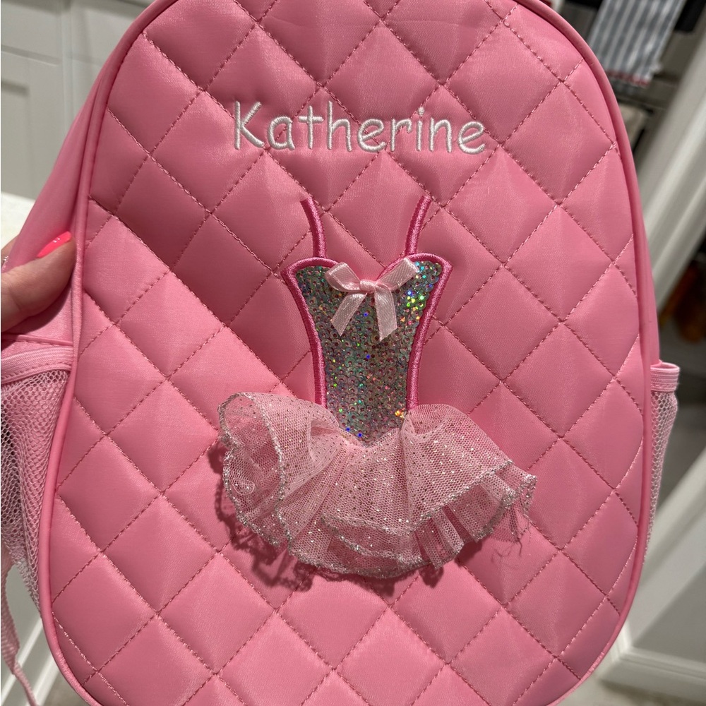 Adorable Pink Quilted Ballerina Backpack (Katherine)